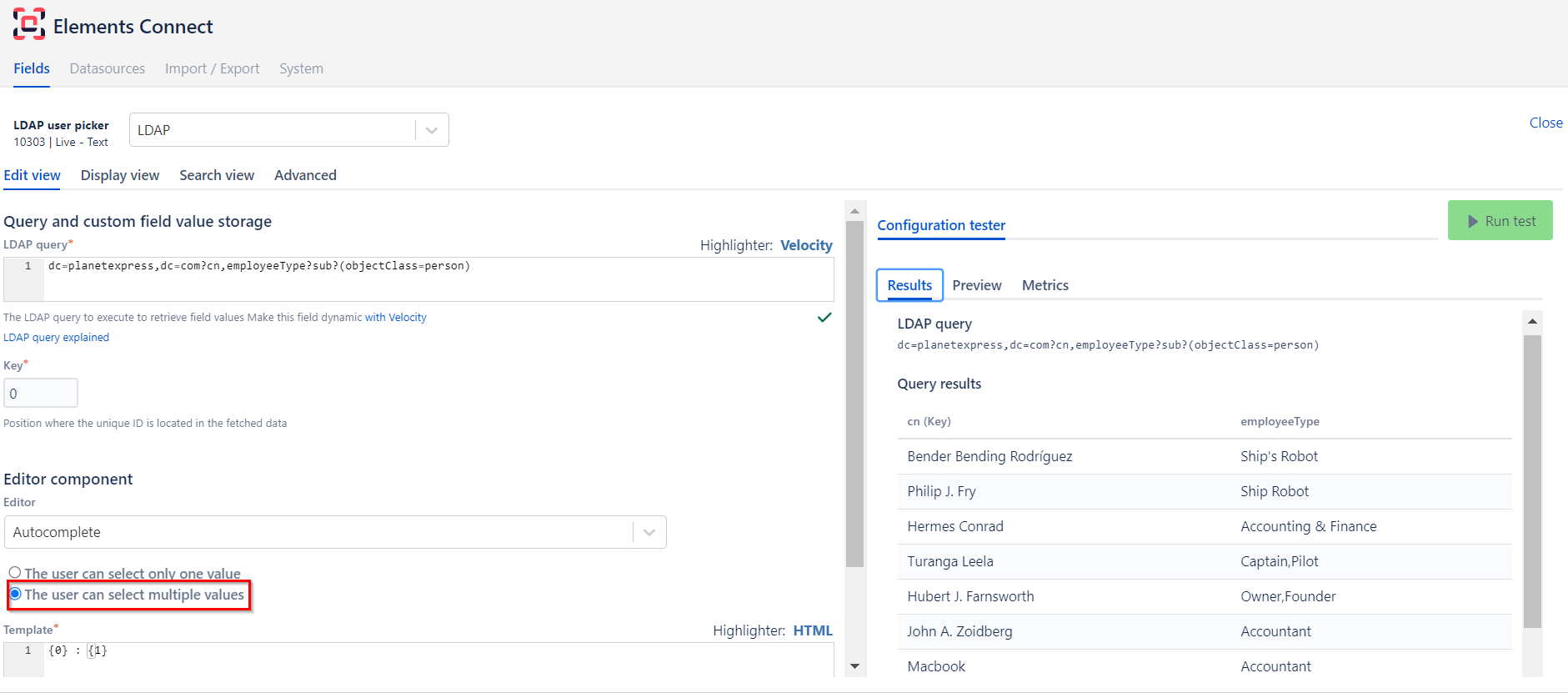 Ldap datasource